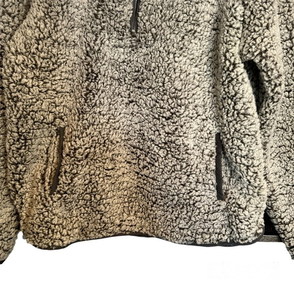 Thread & Supply Women  Teddy Fleece Sherpa Coat Long Sleeve Charcoal Sz L EUC - Picture 4 of 14